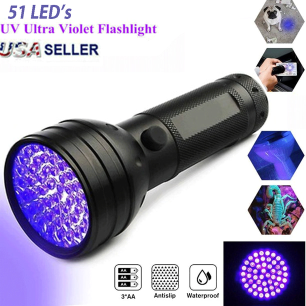 UV Ultra Violet 51 LED Flashlight Blacklight 395 nM Inspection Lamp Light Torch